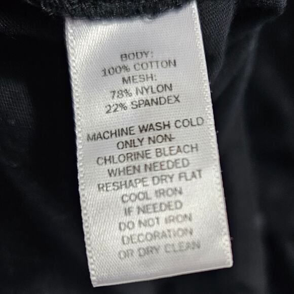 LOFT Outlet Black Cotton and Lace Tiered Mesh Top Women's Small - Picture 9 of 9